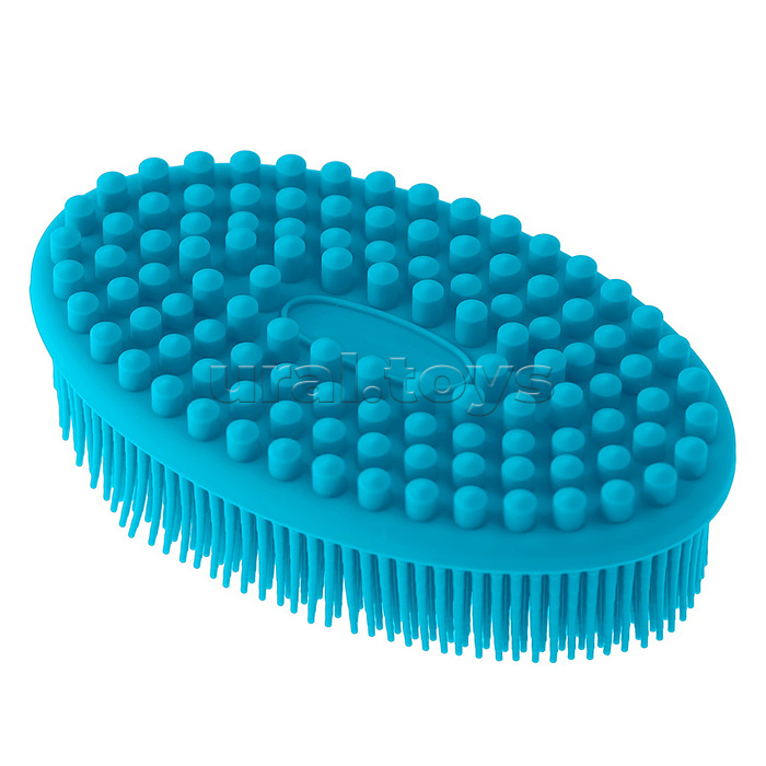 Губка для тела силиконовая овал, голубая