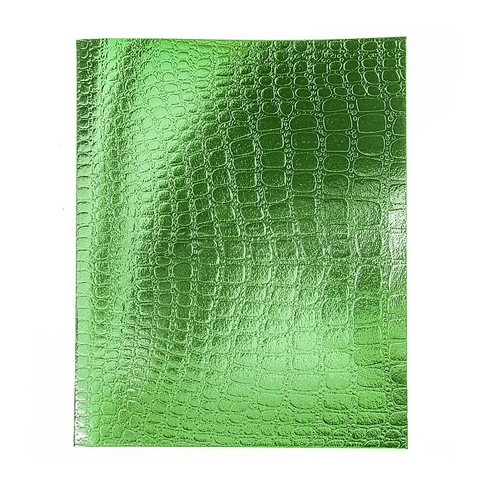 Тетрадь 48л. клетка А5ф METALLIC тиснение CROCO Зеленый на скобе