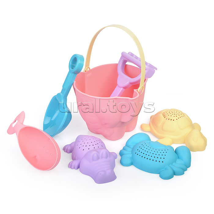 Набор песочный "Африка №9" (ведро + 4 формочки + лопатка + грабли)