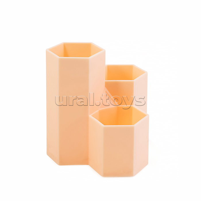 Органайзер для канцелярских принадлежностей "Combs" настольный, 11,5x11,5x12 см, пластиковый, цвет розовый