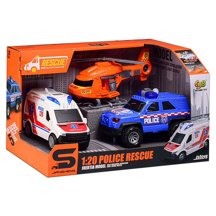 Машина "Городские службы" 1:20 (свет, звук) в коробке