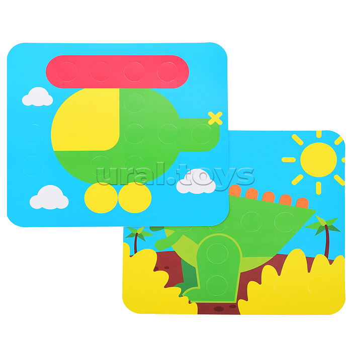 Мозаика 12 картинок в плёнке (32 фишки + 2 глазок) "Мозайкин для малышей"