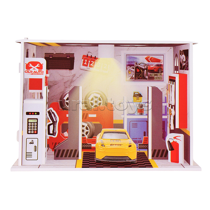 Конструктор "Автомастерская" 3D (41дет.) c подсветкой, в коробке
