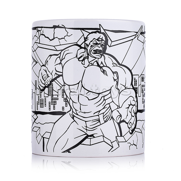 Кружка для росписи "Зеленый супер-герой"