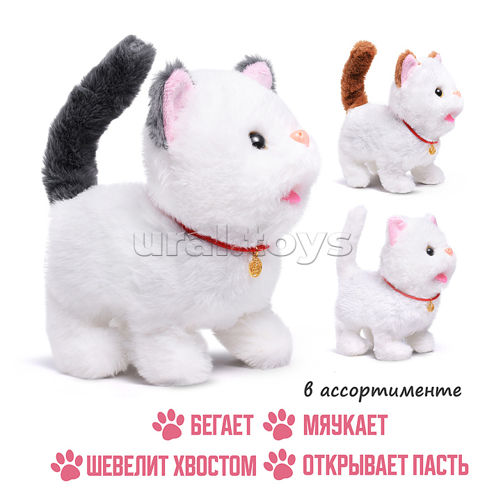 Кот "Барсик" (бегает, издаёт звук, виляет хвостом, открывает пасть), в пакете Кот "Барсик" (бегает, издаёт звук, виляет хвостом, открывает пасть), в пакете
