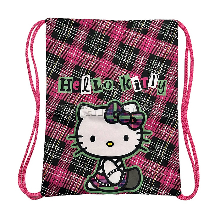 Мешок для обуви Hello Kitty, 1 отделение, 330*420 мм+ петля для подвеса, полиэстер 210 ден Мешок для обуви Hello Kitty, 1 отделение, 330*420 мм+ петля для подвеса, полиэстер 210 ден