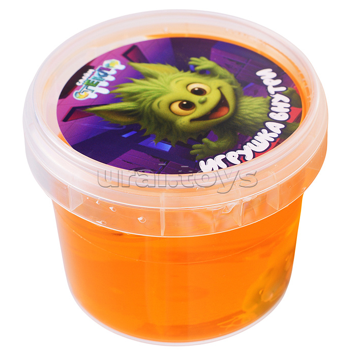 Слайм "Стекло" 90 гр Оранжевый с игрушкой