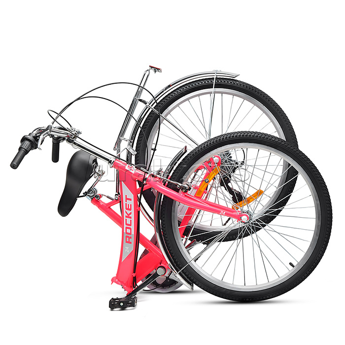 Велосипед 24" Rocket City Fold S 24, цвет розовый, размер 16"