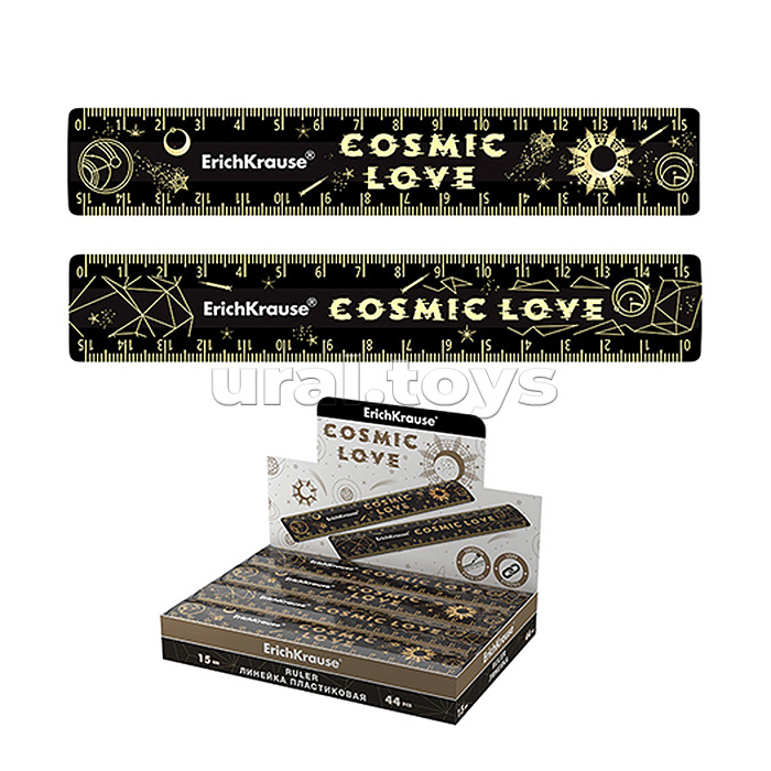 Линейка пластиковая  Magic Sky, 15см, ассорти