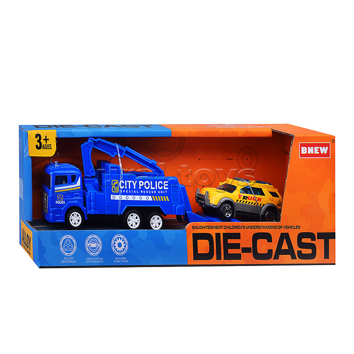 Машина "Эвакуатор полицейский" металл, в коробке