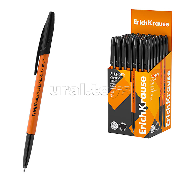 Ручка шариковая "Slender Stick Orange" 0.7, Super Glide Technology, цвет чернил черный (в коробке по 50 шт.) Ручка шариковая "Slender Stick Orange" 0.7, Super Glide Technology, цвет чернил черный (в коробке по 50 шт.)