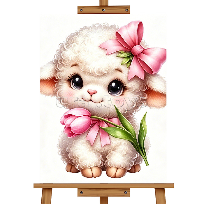 Картина по номерам "Овечка Очаровашка" 40*30 см.