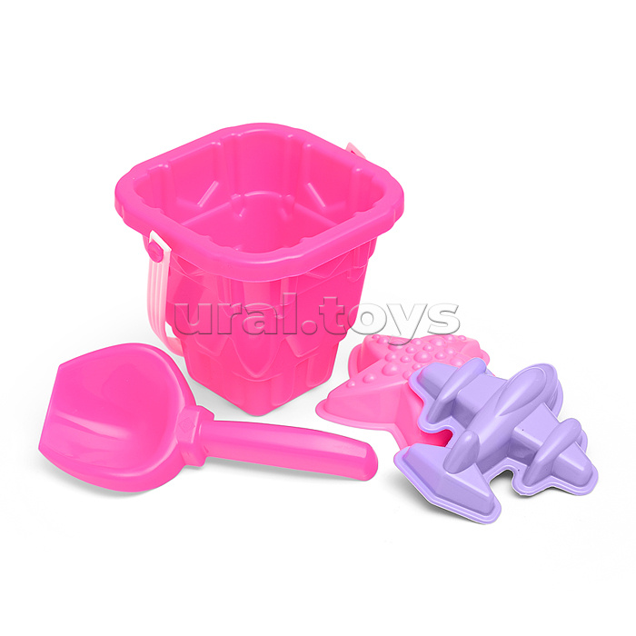 Песочный набор "Русалочка" ( 2 формочки, совок, ведро )
