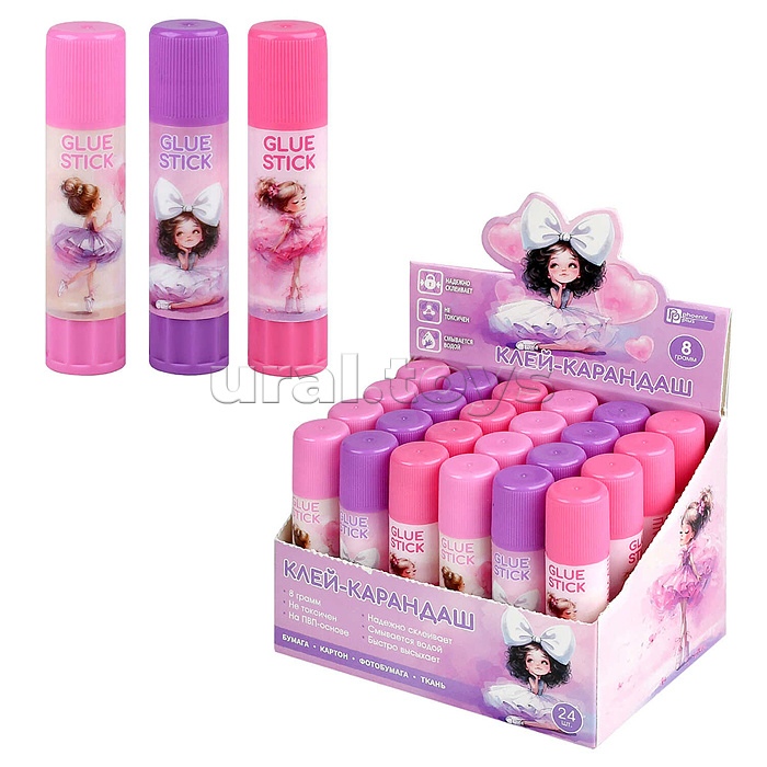 Клей-карандаш на PVP основе "Балерины" на 8 г