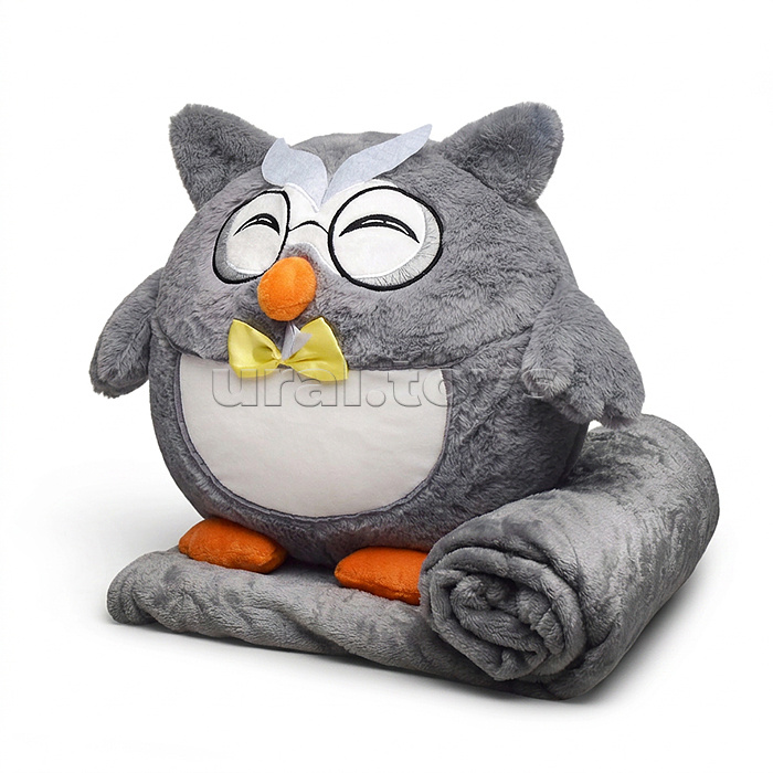 Мягкая игрушка "Сова" с пледом (110х150)