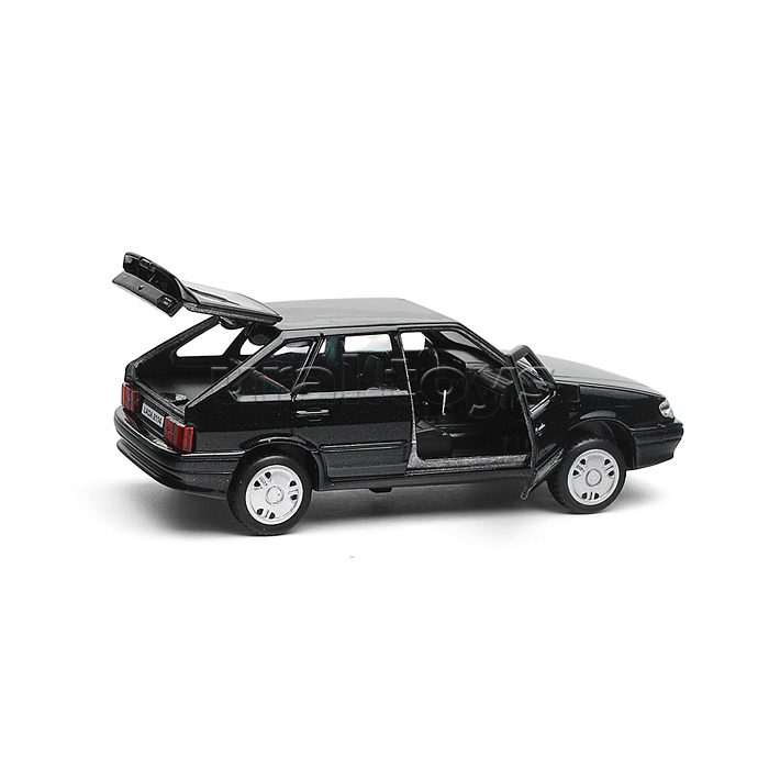 Машина металл LADA 2114 "Самара", 12см, (свет-звук, откр дв, баг, черный) инерц., в коробке