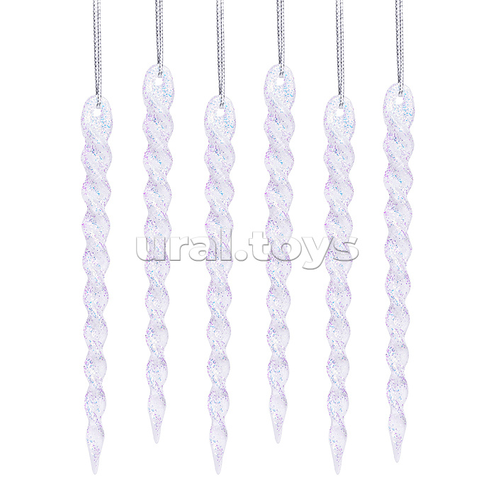 Набор новогодних украшений "Льдинки счастья" (6шт х 13 см)