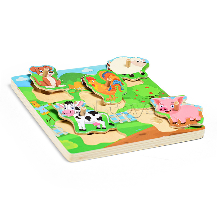 Пазл-вкладыш "В деревне"