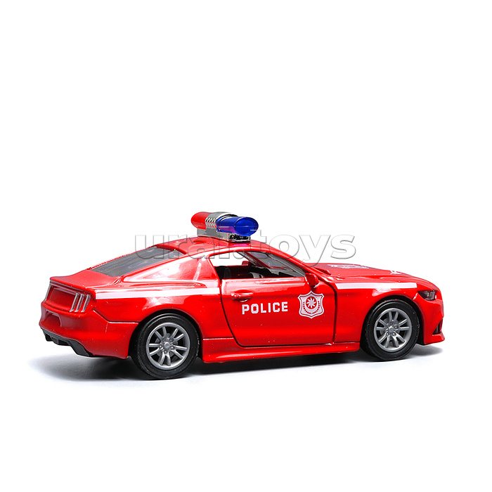 Красная инерционная машинка полицейская седан, die-cast , 1:32