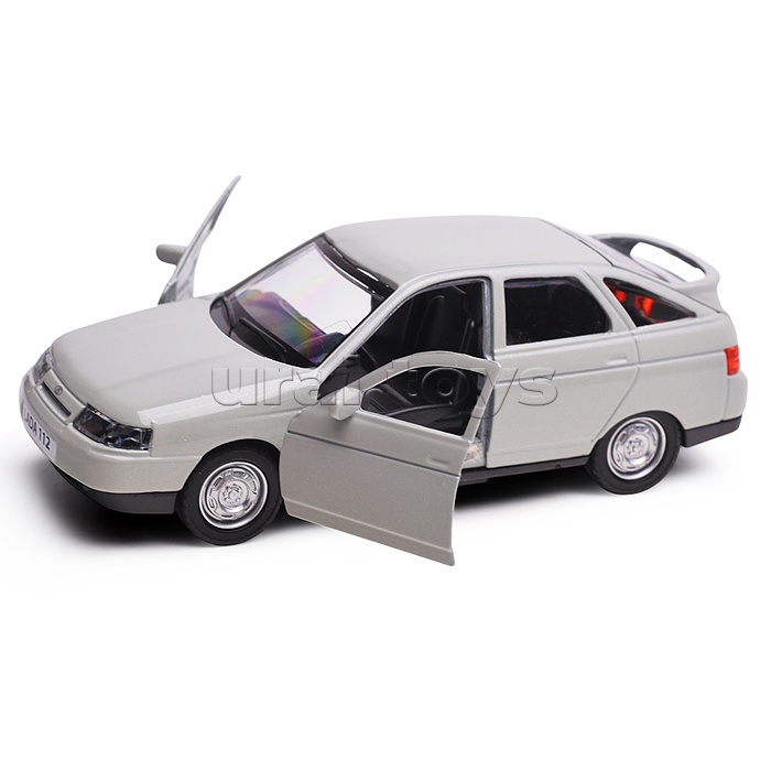 Машина металл. ваз-2112 12 см, двери, багаж, светло-коричневый, в коробке