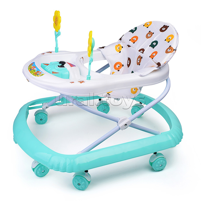 Ходунки "Цветочки" (цвет белый/мятный)