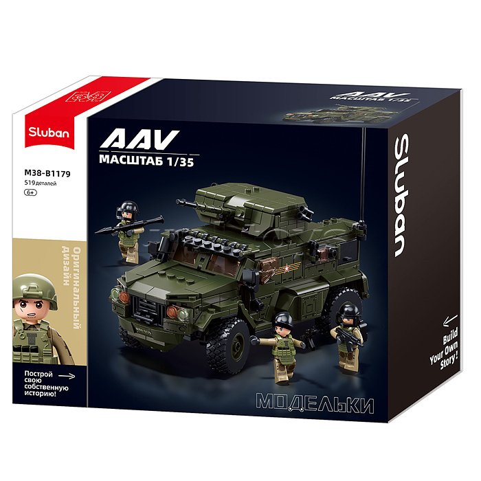 Конструктор "Военный автомобиль с фигурками военных" (519 дет.) в коробке