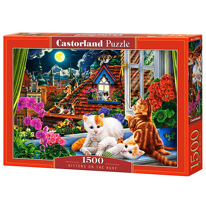 Пазлы 1500 "Котята на крыше"