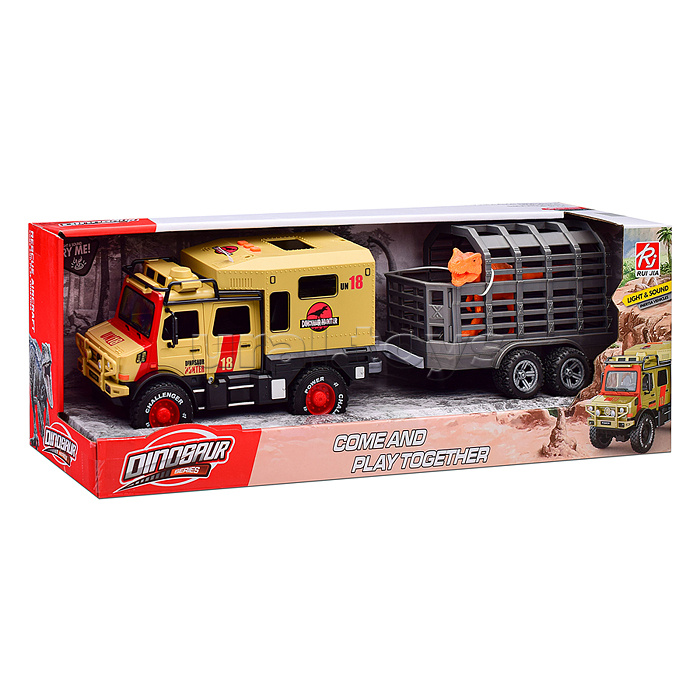 Машина "Трейлер" с прицепом (свет, звук) в коробке