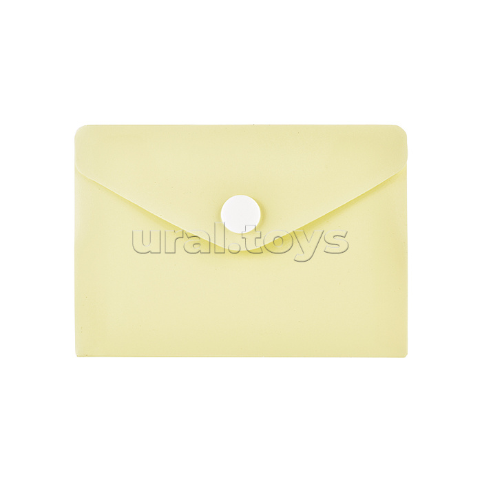 Папка-конверт на кнопке "Pastel" A7 (105x74 мм) 180 мкм, непрозрачная, 5 пастельных цветов ассорти