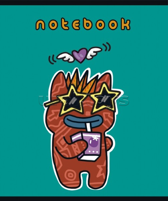 Тетрадь 48л. клетка А5 скрепка S "Фуггня" Премиум 4+0+Ламинация матовая+УФ выборочный (10%)