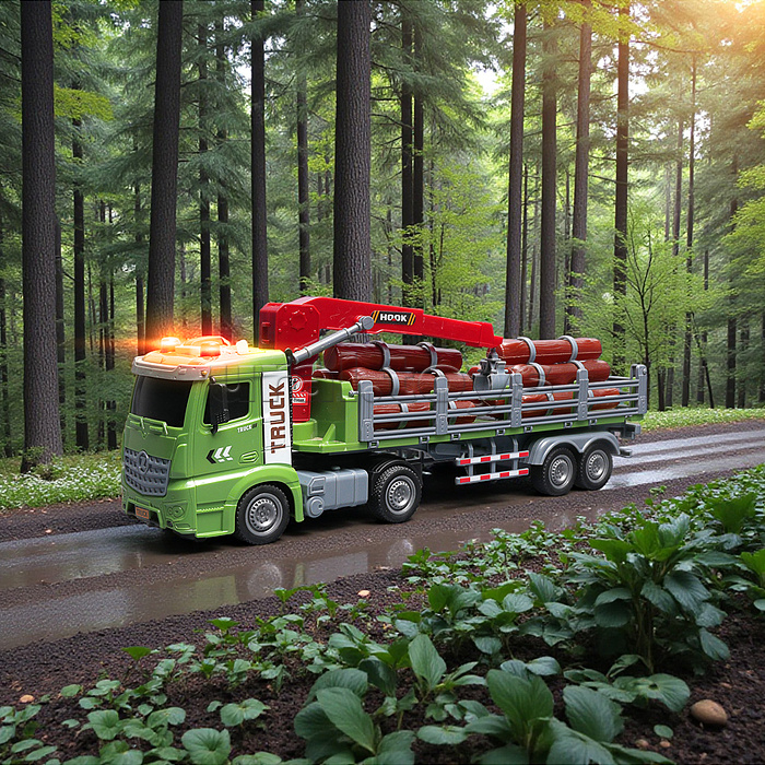 Машина "ДревоТранзит" на батарейках, в коробке