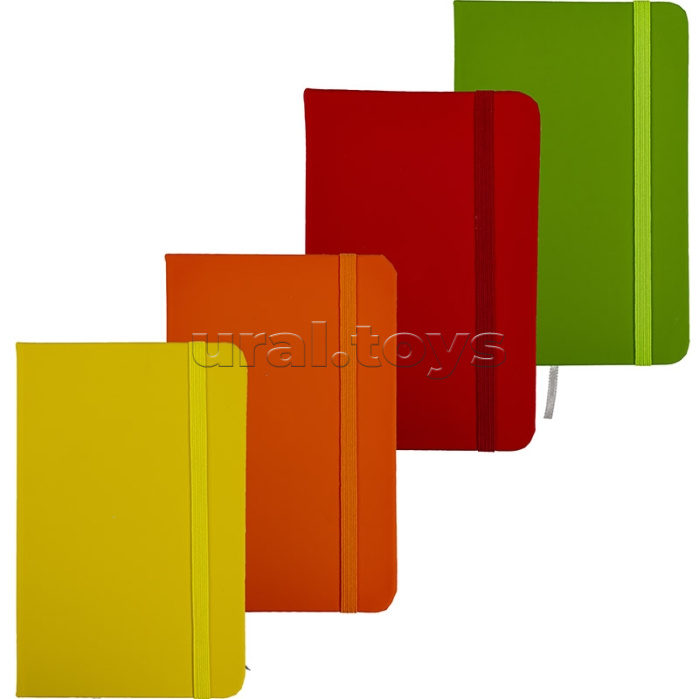 Блокнот А6 80л. "Multicolor" в линейку в твердом переплете, на резинке, 77г/м2, цвета в ассортименте