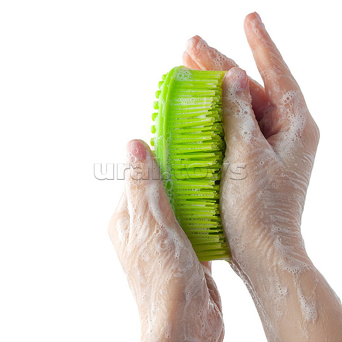 Губка для тела силиконовая овал, салатовая