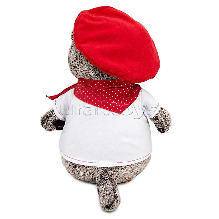 Кот Басик в футболке с принтом "Плюшевая революция" 22см