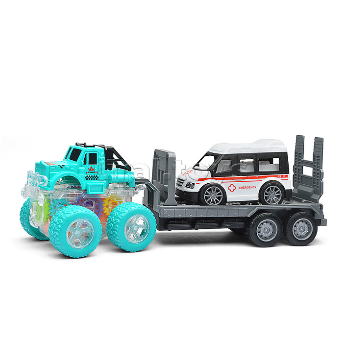 Машина "Пикап" с прицепом, в пакете