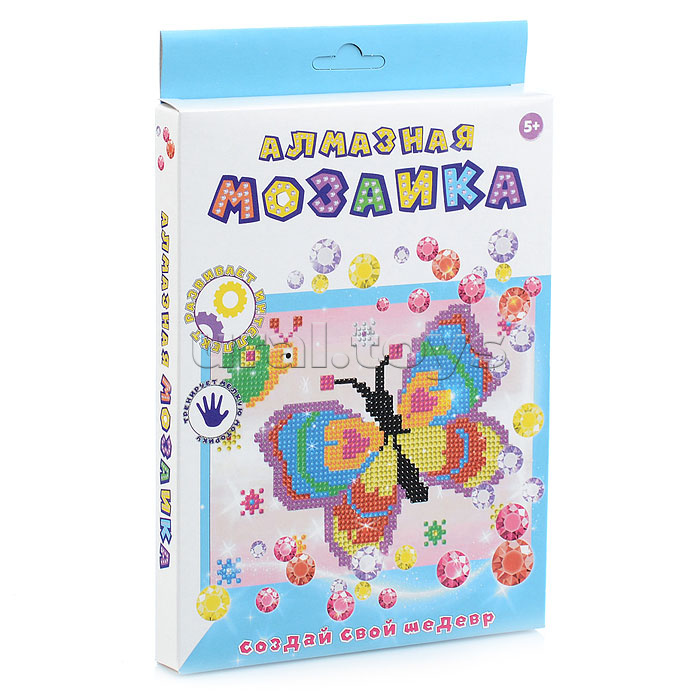 Алмазная мозаика "Бабочка" 20х15см, частичное заполнение