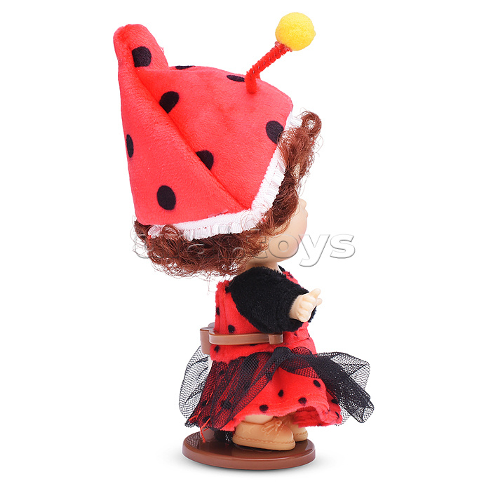 Виниловая кукла Baby Cute Flower с подставкой, 10 см "Божья Коровка"