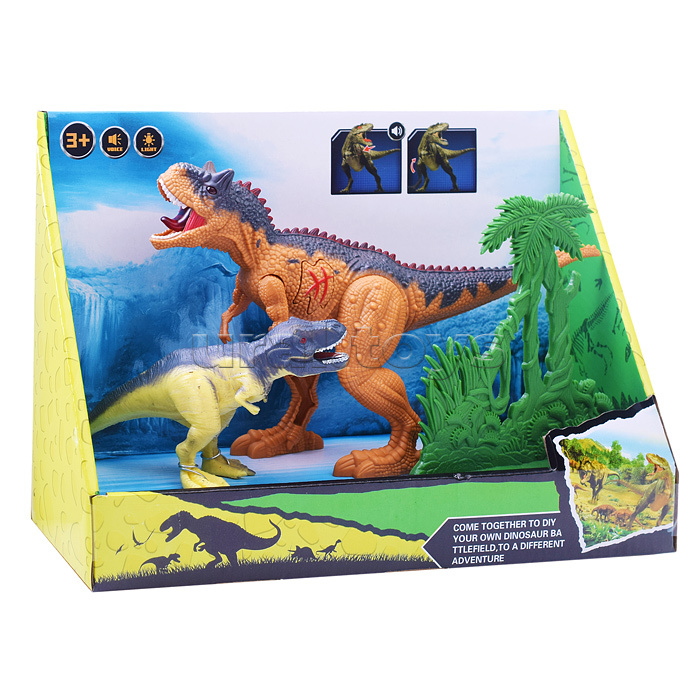 Набор динозавров "Приключения динозавров" на батарейках, в коробке