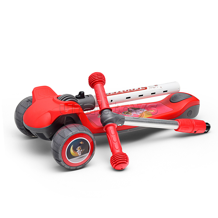 Самокат 3-х кол., красный, PU, в коробке