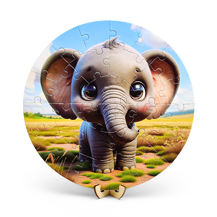 Пазл магнитный "Зверята" круглый