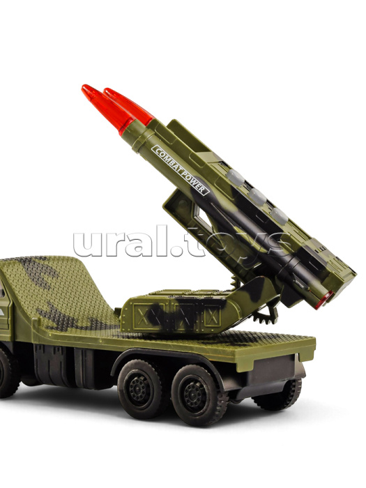 Машина "Военная машина с ракетной установкой" (свет, звук) в коробке