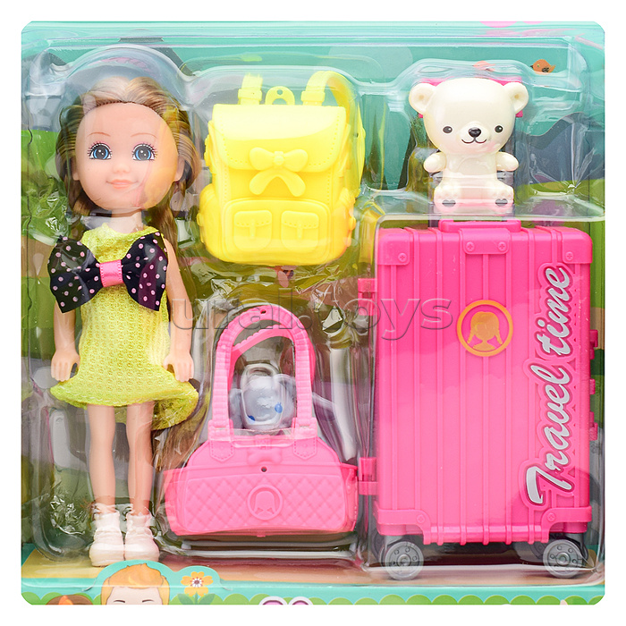 Кукла с аксессуарами, на листе