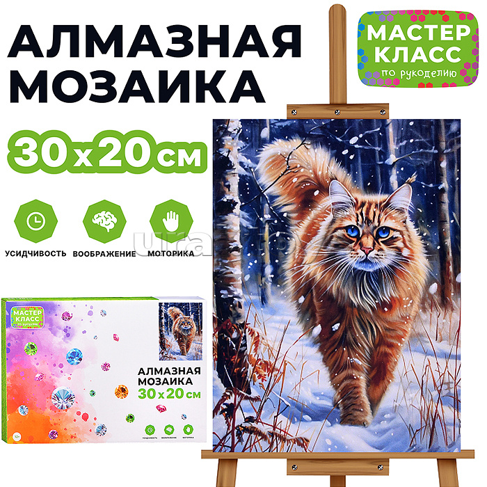 Мозаика алмазная "Рыжий кот" 20*30см.