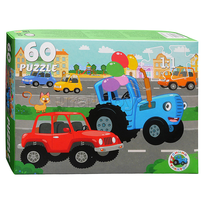 Пазлы 60 "Синий трактор"