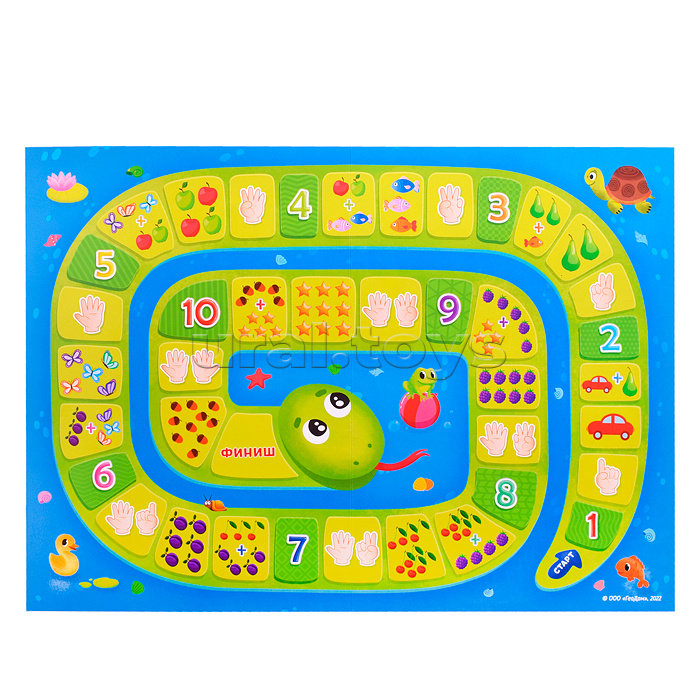 Игра-ходилка с фишками для малышей 2в1. Азбука+Счет