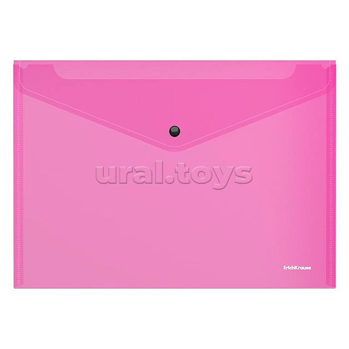 Папка-конверт на кнопке пластиковая Fizzy Vivid, A4, полупрозрачный, ассорти