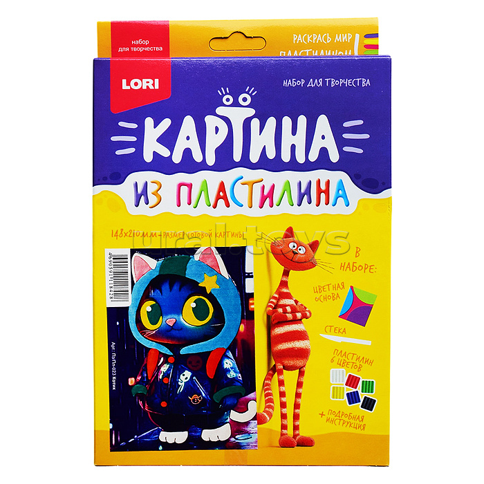 Картина из пластилина "Котик"