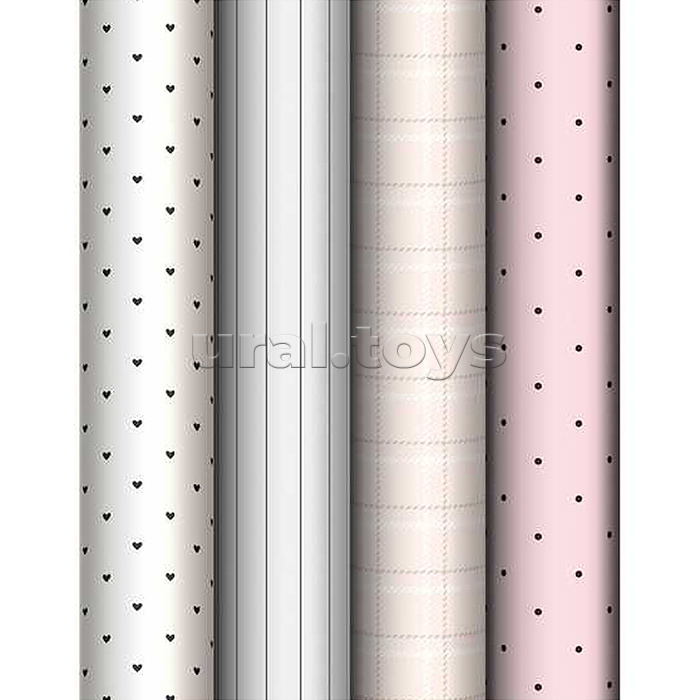 Упаковочная бумага глянц. 70*100см, "Charm", 80г/м2, ассорти 4 дизайна