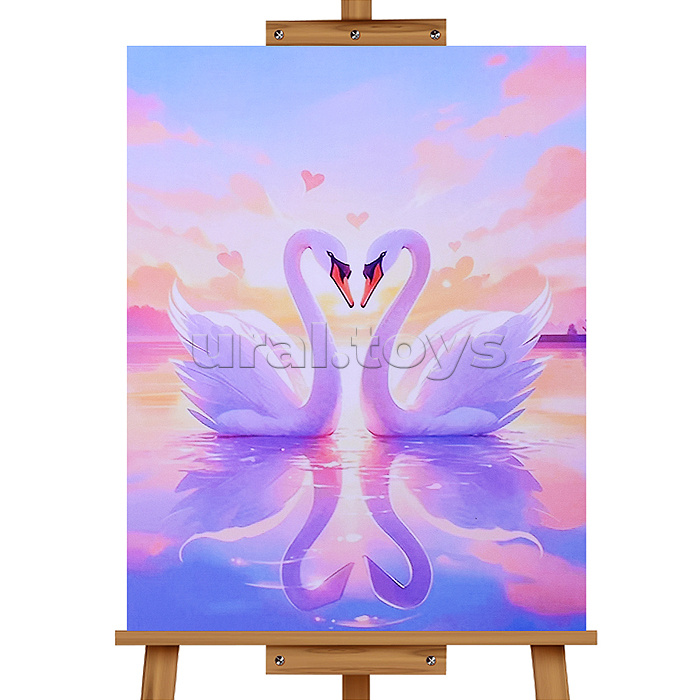 Мозаика алмазная "Любовь лебедей" 40*50см.