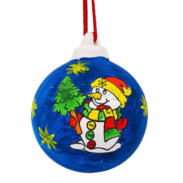Набор для творчества "Ёлочные украшения. Шар со снеговичком" в подарочной упаковке с ёлочкой